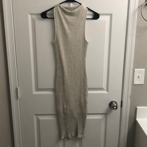 Cream knitted high neck dress